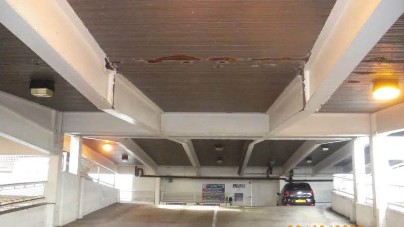 Inspection of structural damage to a carpark