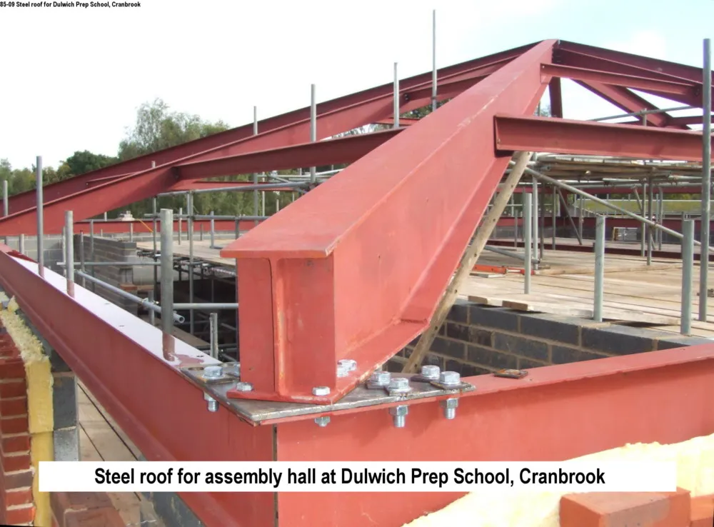 Steel roof for Dulwich Prep School Cranbrook - with caption