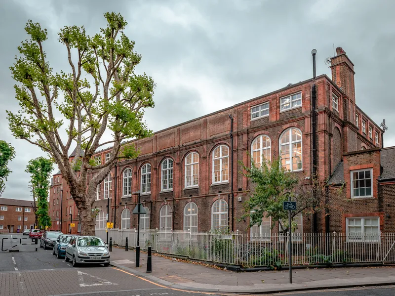 Rochelle Street Primary School, in Arnold Circus, Weavers, Tower Hamlets. Grade II listed building. Once a school, now it is a community arts facility.